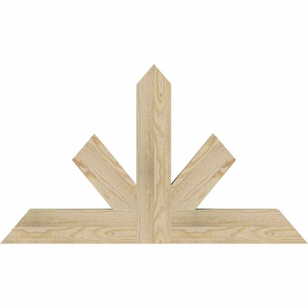 Ekena Millwork Saratoga Rough Sawn Timber Gable Bracket, Douglas Fir, 36"W x 21"H x 2"D x 4"F, 14/12 Pitch GBW036X21X0204SAR00RDF - main